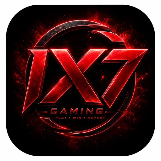 IX7 Game red and black app logo